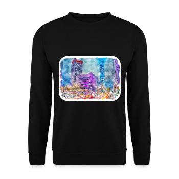 China Watercolor Sketch Hand Drawn Illustration - Unisex Sweatshirt - black - Front - Alina (178cm) & Michal (187cm)