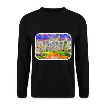 England UK Watercolor Sketch Drawn Illustration - Unisex Sweatshirt - black - Front - Alina (178cm) & Michal (187cm)