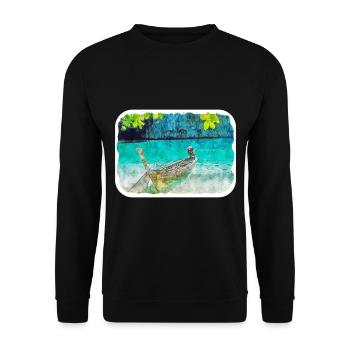 Thaïlande Aquarelle Esquisse Dessinée à la Main Illustration - Sweat-shirt Unisexe - noir - Devant - Alina (178cm) & Michal (187cm)