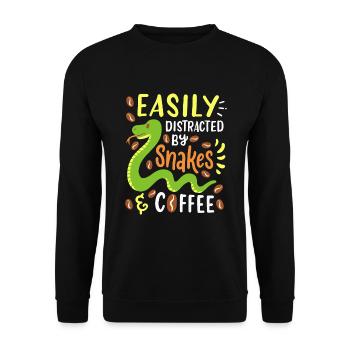 Files d’attente et café - Sweat-shirt Unisexe - noir - Devant - Alina (178cm) & Michal (187cm)