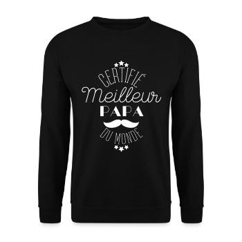 Certifié Meilleur papa du Monde cadeau papa - Sweat-shirt Unisexe - noir - Devant - Alina (178cm) & Michal (187cm)