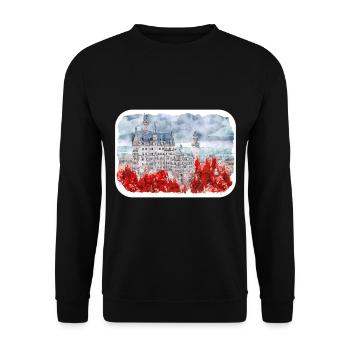 Allemagne Aquarelle Esquisse Dessinée à la main Illustration - Sweat-shirt Unisexe - noir - Devant - Alina (178cm) & Michal (187cm)