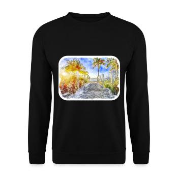 Florida USA Watercolor Sketch Drawn Illustration - Unisex Sweatshirt - black - Front - Alina (178cm) & Michal (187cm)