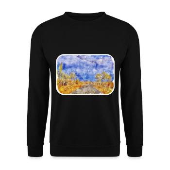 Australie Aquarelle Esquisse Dessinée à la Main Peinture - Sweat-shirt Unisexe - noir - Devant - Alina (178cm) & Michal (187cm)
