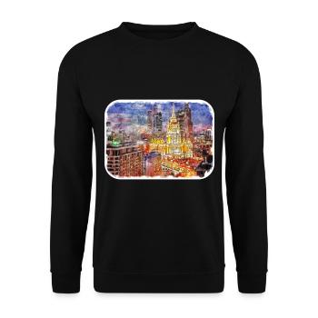 Moscou Russie Aquarelle Sketch Illustration - Sweat-shirt Unisexe - noir - Devant - Alina (178cm) & Michal (187cm)