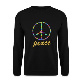 frieden peace - Unisex Pullover - Schwarz - Vorne - Alina (178cm) & Michal (187cm)