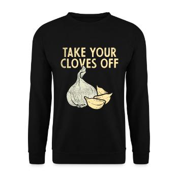 Knoblauch Pflanze - Unisex Pullover - Schwarz - Vorne - Alina (178cm) & Michal (187cm)