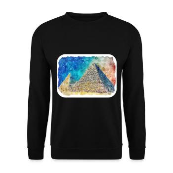 Le Caire Egypte Aquarelle Esquisse Dessinée Illustration - Sweat-shirt Unisexe - noir - Devant - Alina (178cm) & Michal (187cm)