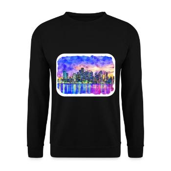 Florida USA Watercolor Sketch Drawn Illustration - Unisex Sweatshirt - black - Front - Alina (178cm) & Michal (187cm)