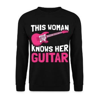 Electric Guitar Electric Guitar Guitarist Guitar - Unisex Sweatshirt - black - Front - Alina (178cm) & Michal (187cm)