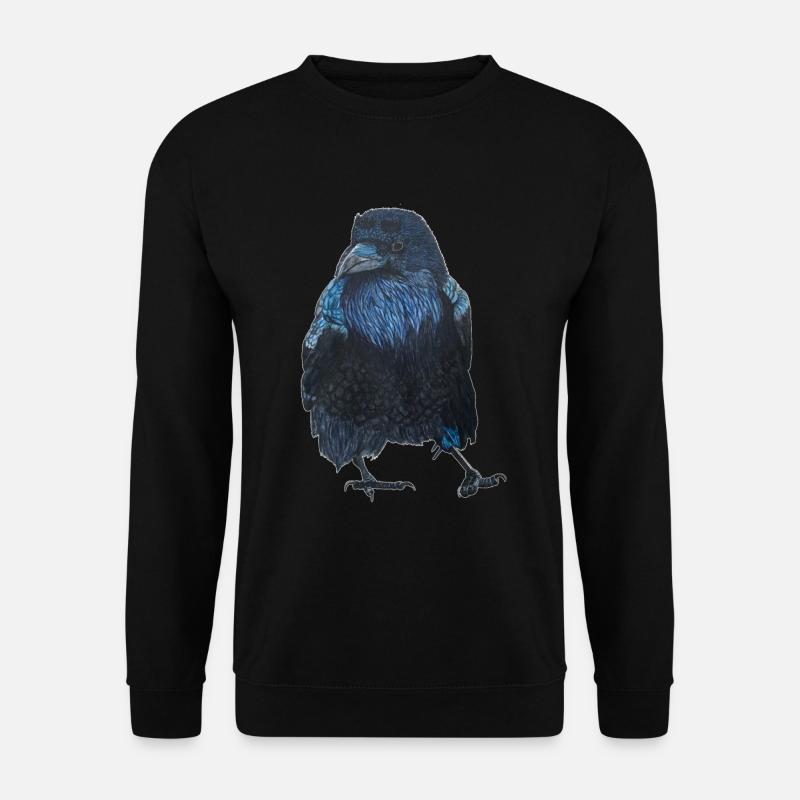 Rabe Krähe gehend - Unisex Pullover - Schwarz