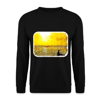 Indonésie Aquarelle Esquisse Dessinée à la Main Peinture - Sweat-shirt Unisexe - noir - Devant - Alina (178cm) & Michal (187cm)