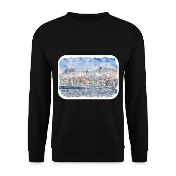 Dinde Aquarelle Esquisse Dessinée à la main Illustration - Sweat-shirt Unisexe - noir - Devant - Alina (178cm) & Michal (187cm)