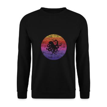 Octopus Retro - Unisex Pullover - Schwarz - Vorne - Alina (178cm) & Michal (187cm)