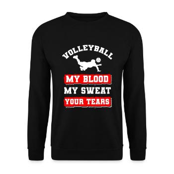 Volleyball Player Ball Heartbeat - Unisex Sweatshirt - black - Front - Alina (178cm) & Michal (187cm)