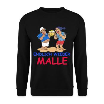 Endlich wieder Malle Mallorca Baller mann Geschenk - Unisex Pullover - Schwarz - Vorne - Alina (178cm) & Michal (187cm)
