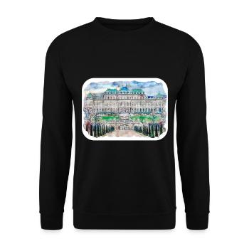 Autriche Aquarelle Esquisse Dessinée à la main Illustration - Sweat-shirt Unisexe - noir - Devant - Alina (178cm) & Michal (187cm)