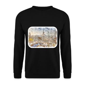 Spain Watercolor Sketch Hand Drawn Illustration - Unisex Sweatshirt - black - Front - Alina (178cm) & Michal (187cm)