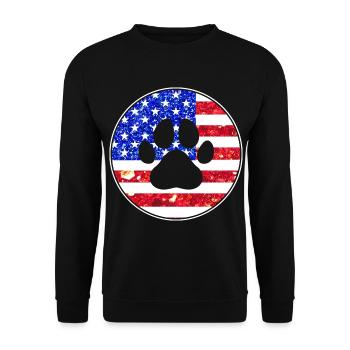 America Paw Dog July 4 USA - Unisex Sweatshirt - black - Front - Alina (178cm) & Michal (187cm)