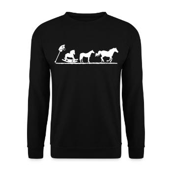 La vie est meilleure avec les chevaux Evolution - Sweat-shirt Unisexe - noir - Devant - Alina (178cm) & Michal (187cm)