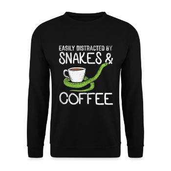 Files d’attente et café - Sweat-shirt Unisexe - noir - Devant - Alina (178cm) & Michal (187cm)