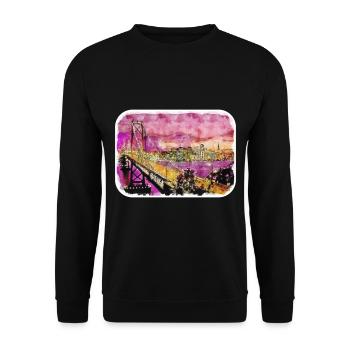 Illustration de croquis à l’aquarelle de Californie usa - Sweat-shirt Unisexe - noir - Devant - Alina (178cm) & Michal (187cm)