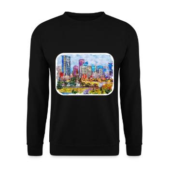 Canada Aquarelle Sketch Illustration dessinée à la main - Sweat-shirt Unisexe - noir - Devant - Alina (178cm) & Michal (187cm)