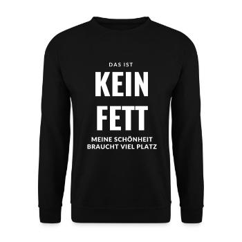 Das ist kein Fett - Lustiger Fitness Sport Spruch - Unisex Pullover - Schwarz - Vorne - Alina (178cm) & Michal (187cm)