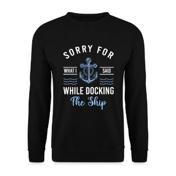 Sailing Ship Boat Hobby Anchor - Unisex Sweatshirt - black - Front - Alina (178cm) & Michal (187cm)