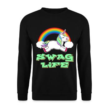 Swag Life Fairy Tale Magic Colorful Myth - Unisex Sweatshirt - black - Front - Alina (178cm) & Michal (187cm)