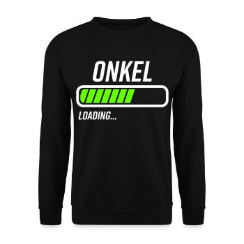 Onkel Loading Ladebalken - Unisex Pullover - Schwarz - Vorne - Alina (178cm) & Michal (187cm)