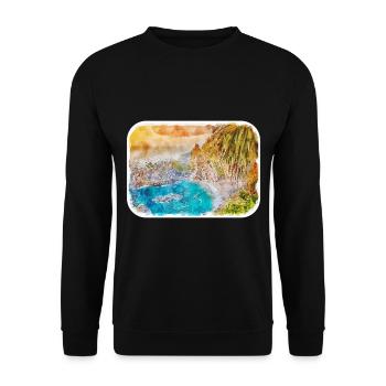 Illustration de croquis à l’aquarelle de Californie usa - Sweat-shirt Unisexe - noir - Devant - Alina (178cm) & Michal (187cm)