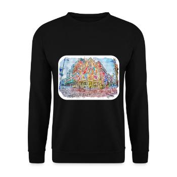 Ireland UK Watercolor Sketch Painting Illustration - Unisex Sweatshirt - black - Front - Alina (178cm) & Michal (187cm)