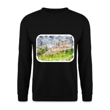 Autriche Aquarelle Esquisse Dessinée à la main Illustration - Sweat-shirt Unisexe - noir - Devant - Alina (178cm) & Michal (187cm)