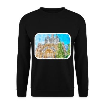 Spain Watercolor Sketch Hand Drawn Illustration - Unisex Sweatshirt - black - Front - Alina (178cm) & Michal (187cm)