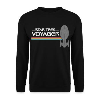 Star Trek Voyager Regenbogen Logo - Sweat-shirt Unisexe - noir - Devant - Alina (178cm) & Michal (187cm)