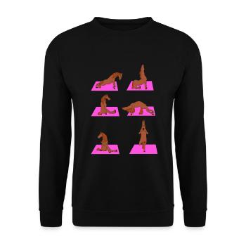 Yoga Life Is Better With Horses Design Horsing - Unisex Pullover - Schwarz - Vorne - Alina (178cm) & Michal (187cm)