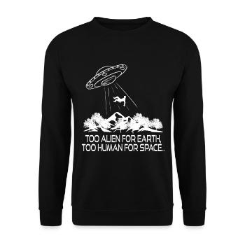 Trop étranger pour la terre Trop humain pour - Sweat-shirt Unisexe - noir - Devant - Alina (178cm) & Michal (187cm)