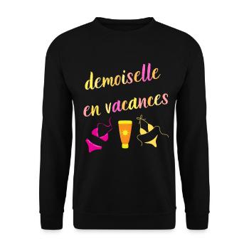 demoiselle en vacances femme été vacances - Sweat-shirt Unisexe - noir - Devant - Alina (178cm) & Michal (187cm)