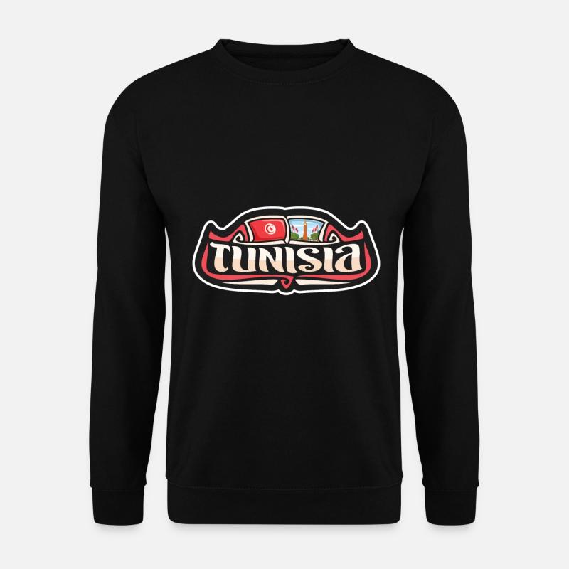 Tunesien Flagge Reise Souvenir Aufkleber Abzeichen Logo - Unisex Pullover - Schwarz