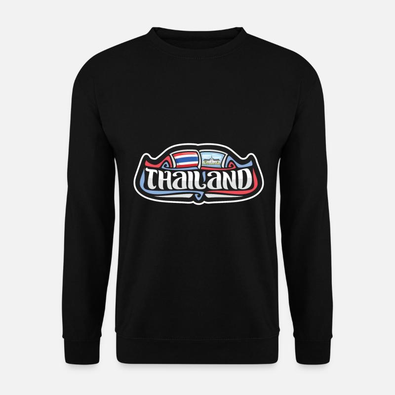 Thailand Flagge Reise Souvenir Aufkleber Abzeichen Logo - Unisex Pullover - Schwarz