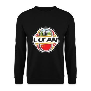 Lu’an China Flag Badge Souvenir de voyage - Sweat-shirt Unisexe - noir - Devant - Alina (178cm) & Michal (187cm)