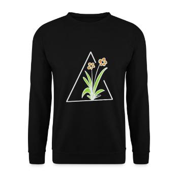 flower triangle - Unisex Sweatshirt - black - Front - Alina (178cm) & Michal (187cm)