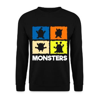 Monster Niedlich Kleine Schwester Großer Bruder - Unisex Pullover - Schwarz - Vorne - Alina (178cm) & Michal (187cm)