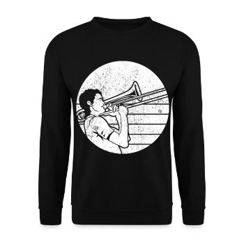 Trombone - Unisex Sweatshirt - black - Front - Alina (178cm) & Michal (187cm)