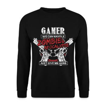 Zombie Apocalypse Gamer Monster - Sweat-shirt Unisexe - noir - Devant - Alina (178cm) & Michal (187cm)
