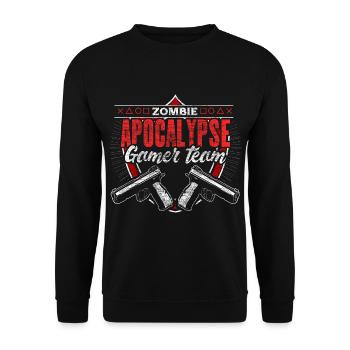 Zombie Apocalypse Survival Gift Idea - Unisex Sweatshirt - black - Front - Alina (178cm) & Michal (187cm)