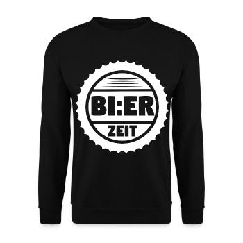 Bier Biertrinker Bier trinken Bierzeit - Unisex Pullover - Schwarz - Vorne - Alina (178cm) & Michal (187cm)