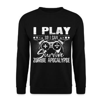 Zombie Apokalypse Untote Halloween - Unisex Pullover - Schwarz - Vorne - Alina (178cm) & Michal (187cm)