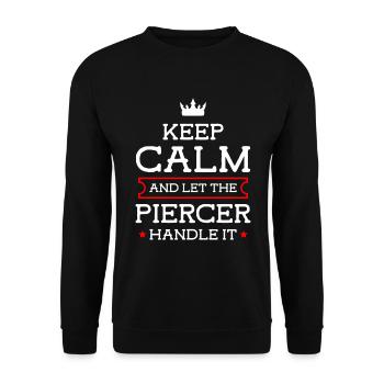 Piercer Job Tattoo Humor - Unisex Sweatshirt - black - Front - Alina (178cm) & Michal (187cm)